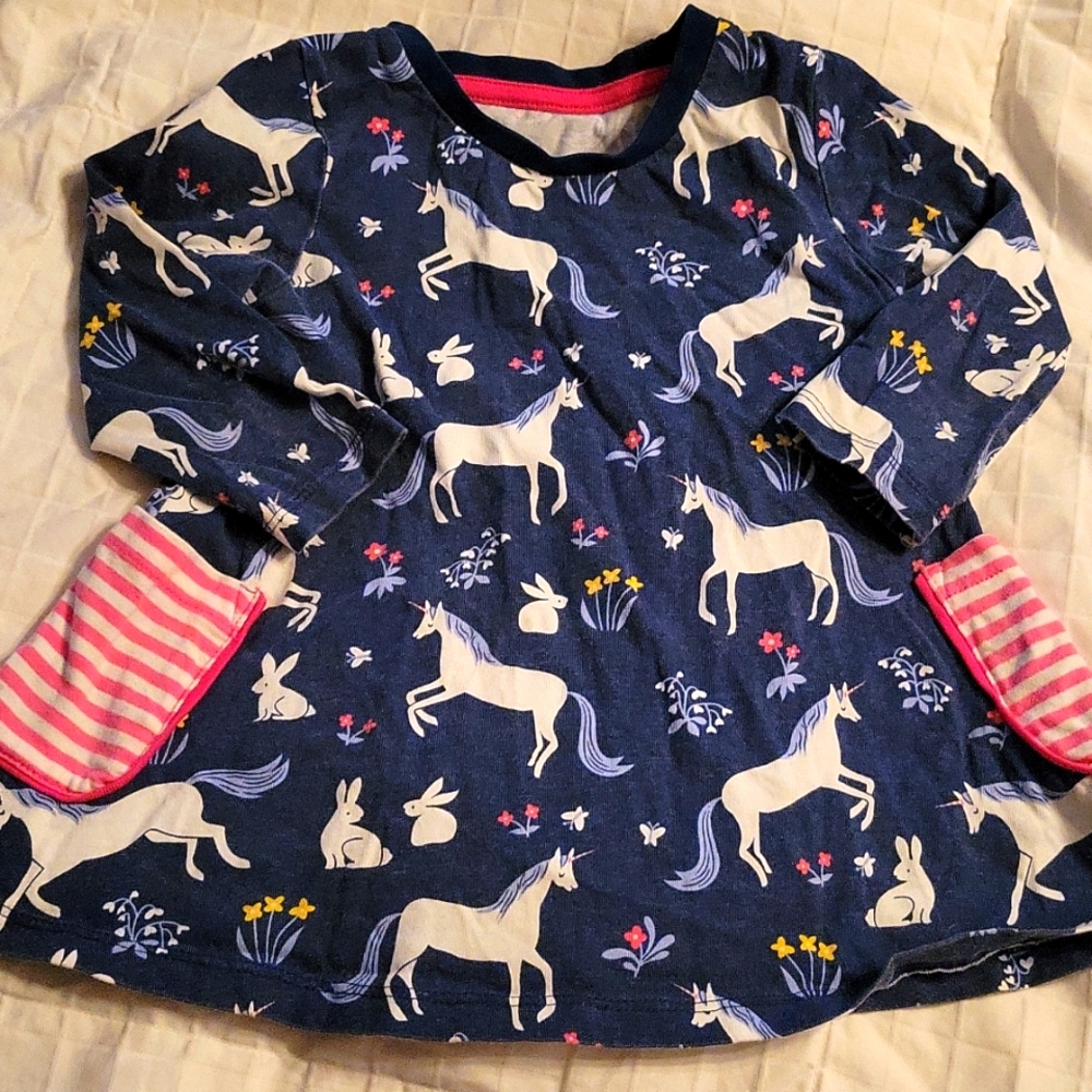 Girls Unicorn and bunny dress w/pockets